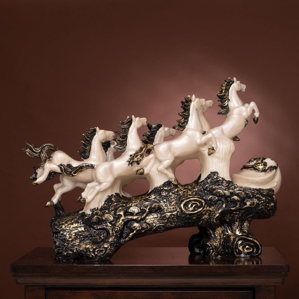 Buy Hanu Collections The Majestic 8 Horses (1.5 Feet Size) White